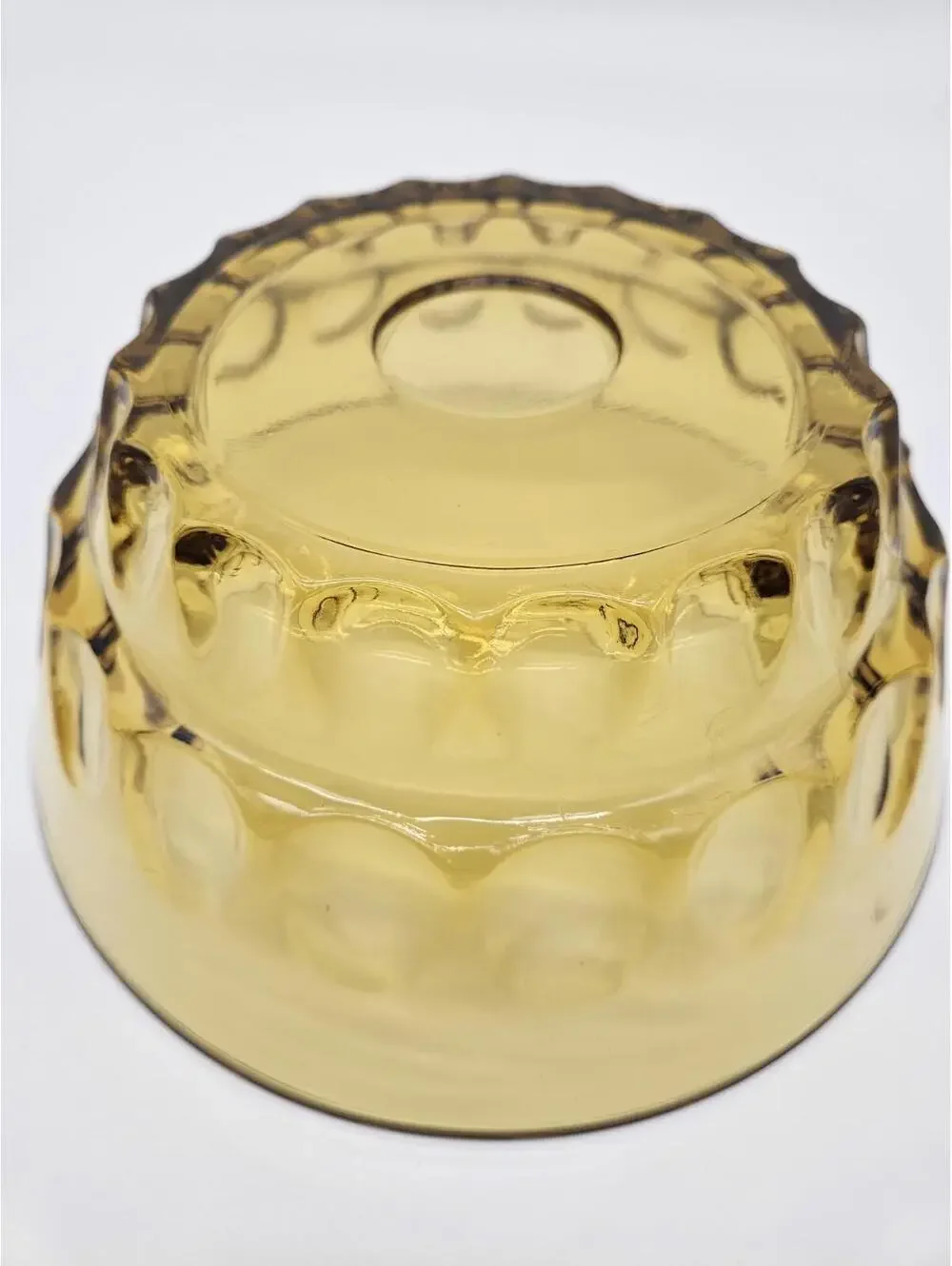 Hazel Atlas Amber Glass Reflection Thumbprint 10